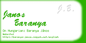 janos baranya business card